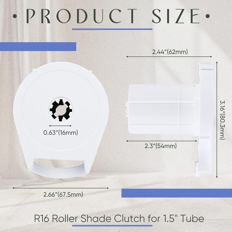 Datanly 2 Pcs R16 Roller Shade Clutch for 1.5" Tube Replacement Parts 38mm Roller Blind Clutch Replacement - Image 2